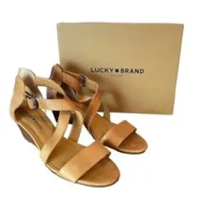 Lucky Brand Womens Wedges Sz 10 LK - Jenley Dark Camel Cody Leather -26