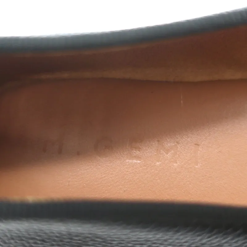 M. Gemi The Danza Square Toe Ballet Flats Black Leather Size 37 NEW