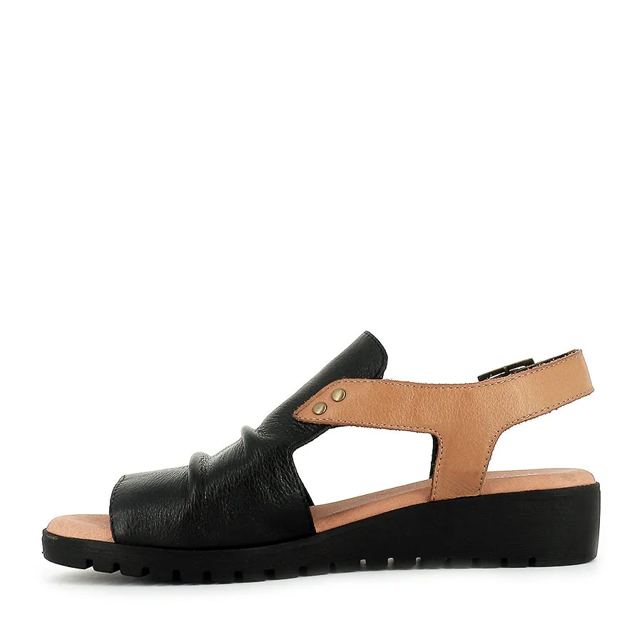 MADIS - BLACK DARK TAN LEATHER