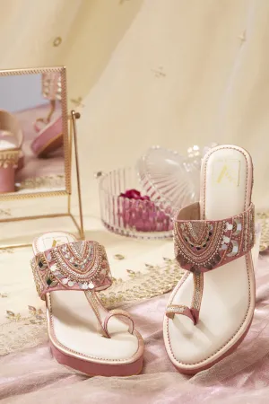 Mahnaaz Pink Wedges