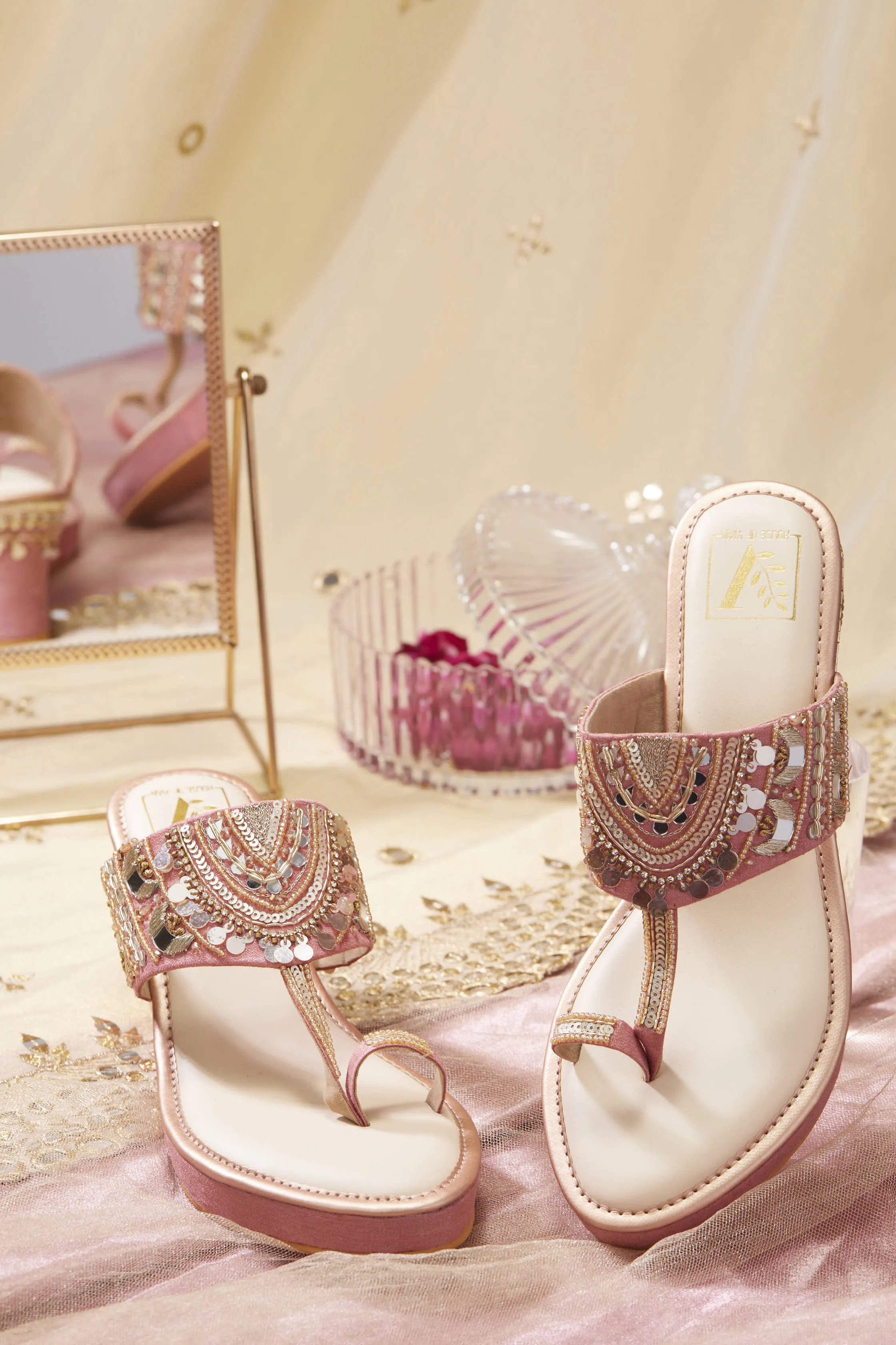 Mahnaaz Pink Wedges