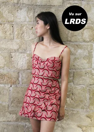 MALILI FRILLED SKIRT  Pink/Gold WAX