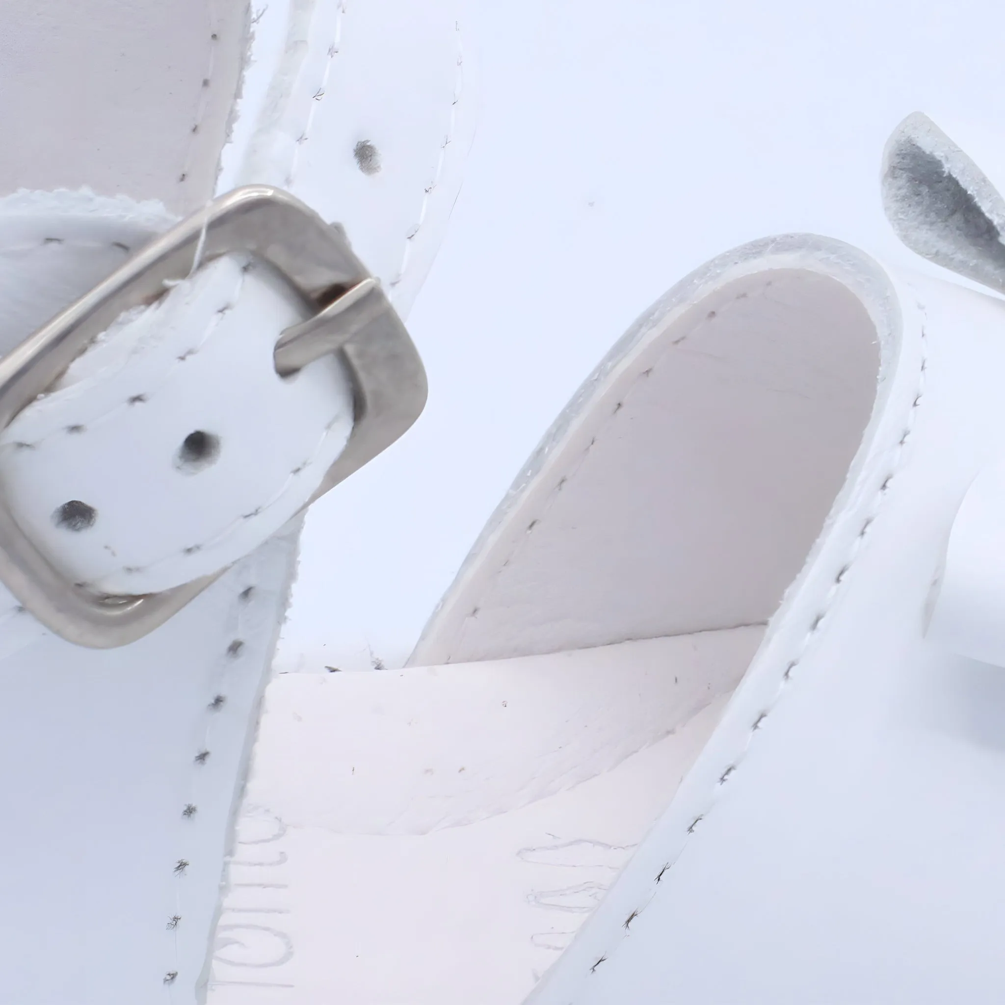 'Marina' Girls White Patent Open-Toe Sandals