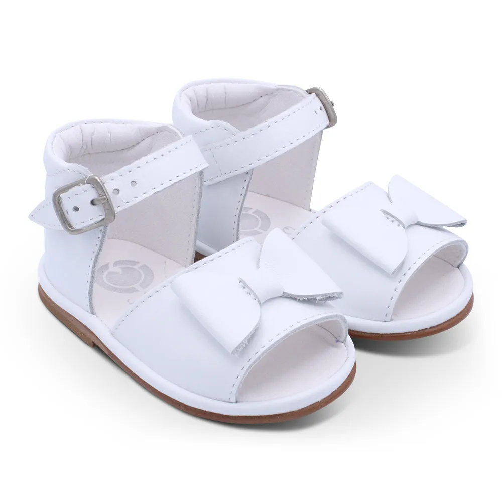 'Marina' Girls White Patent Open-Toe Sandals