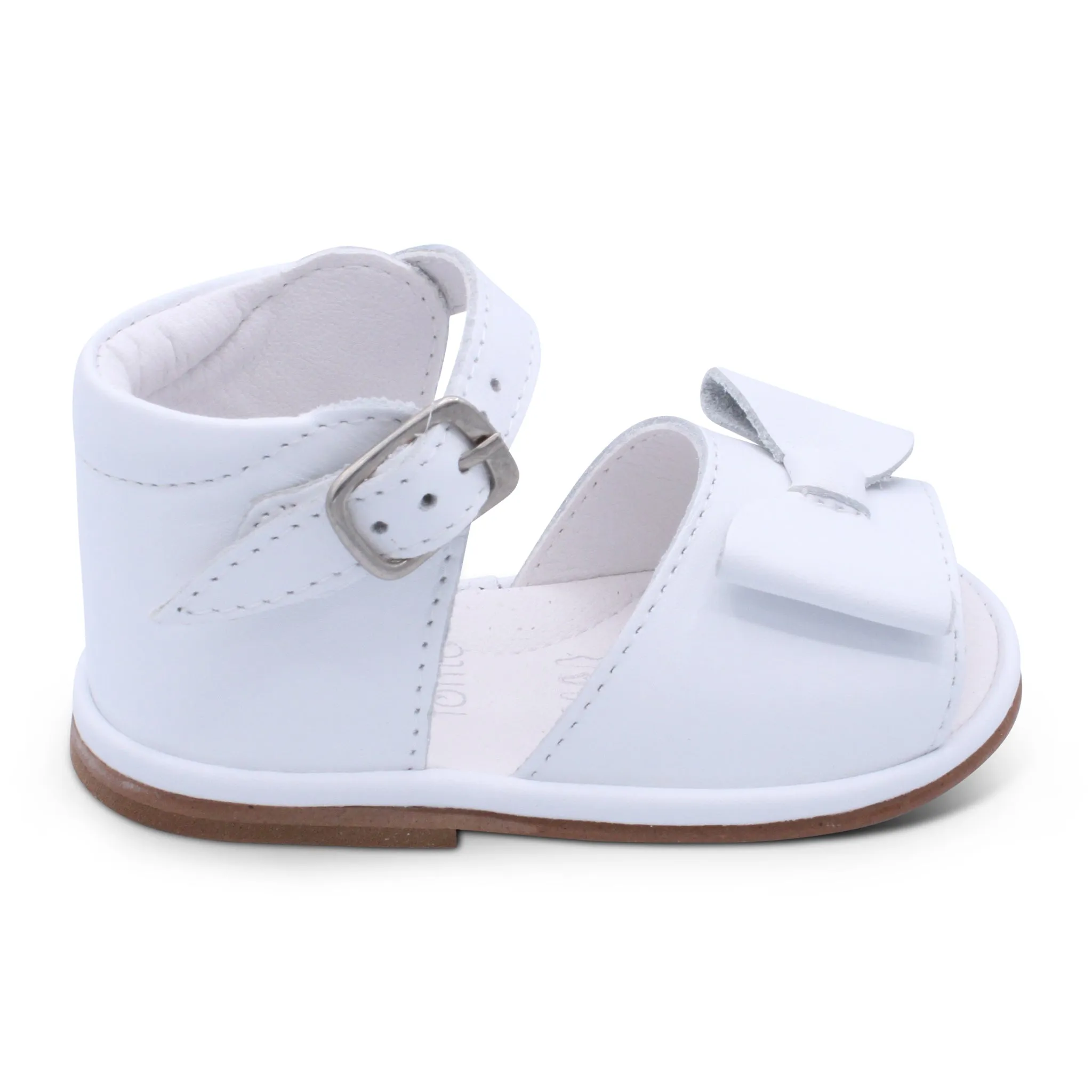 'Marina' Girls White Patent Open-Toe Sandals