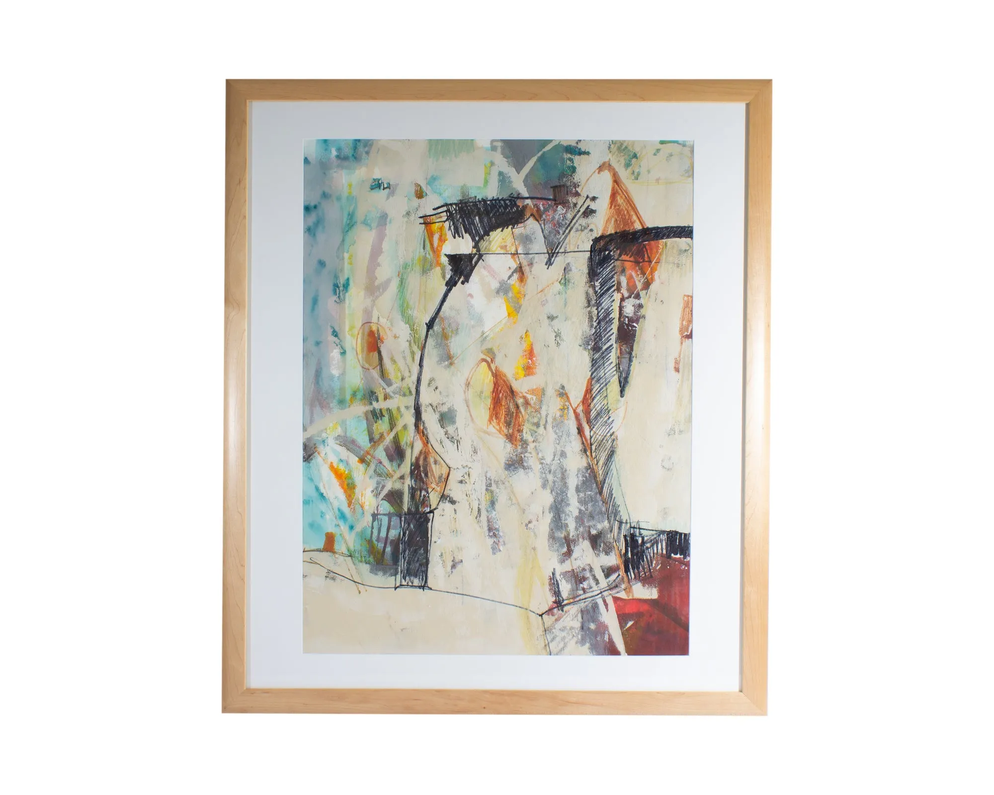 Mary Ann Flynn Fouse Signed 1995 Abstract Mixed Media Painting