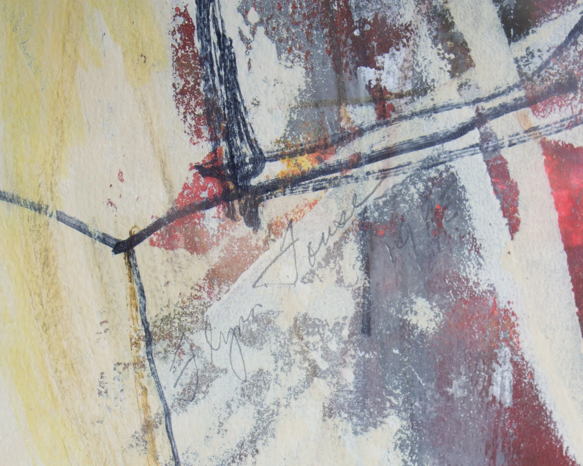 Mary Ann Flynn Fouse Signed 1995 Abstract Mixed Media Painting