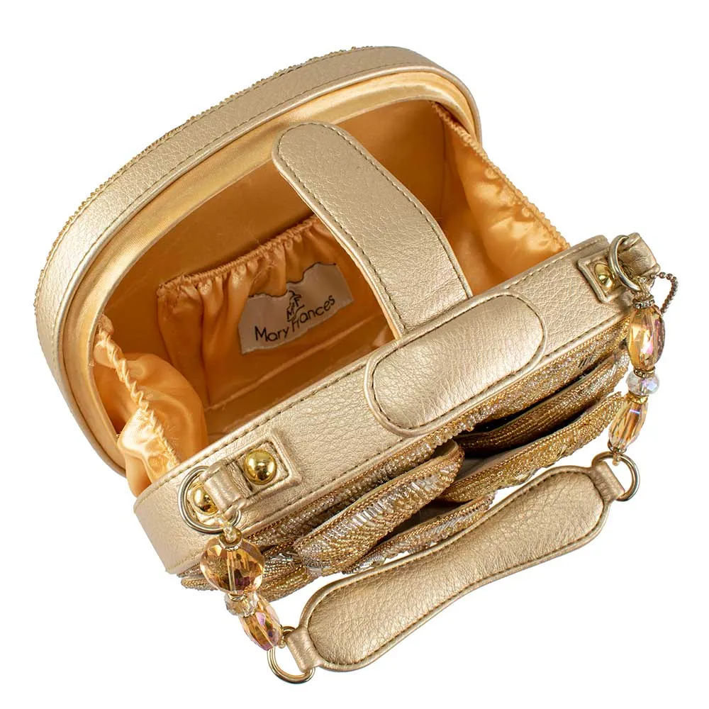 Mary Frances Golden Rose Gold Golden Rose Top Handle Bag New