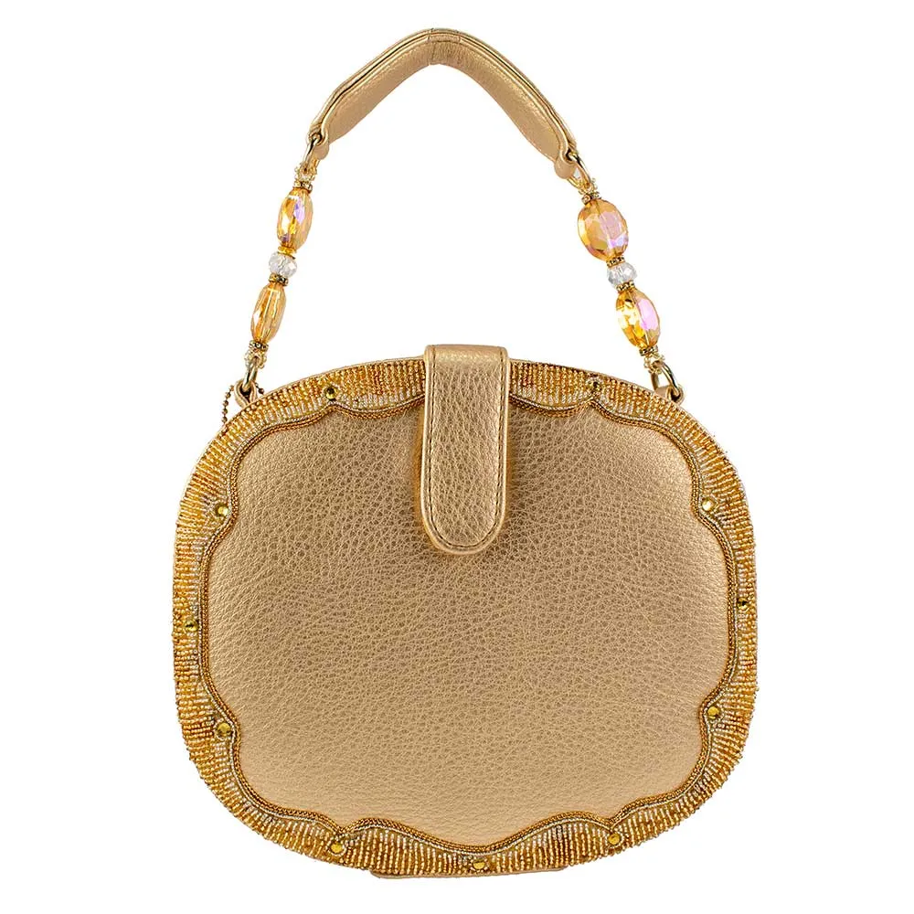 Mary Frances Golden Rose Gold Golden Rose Top Handle Bag New