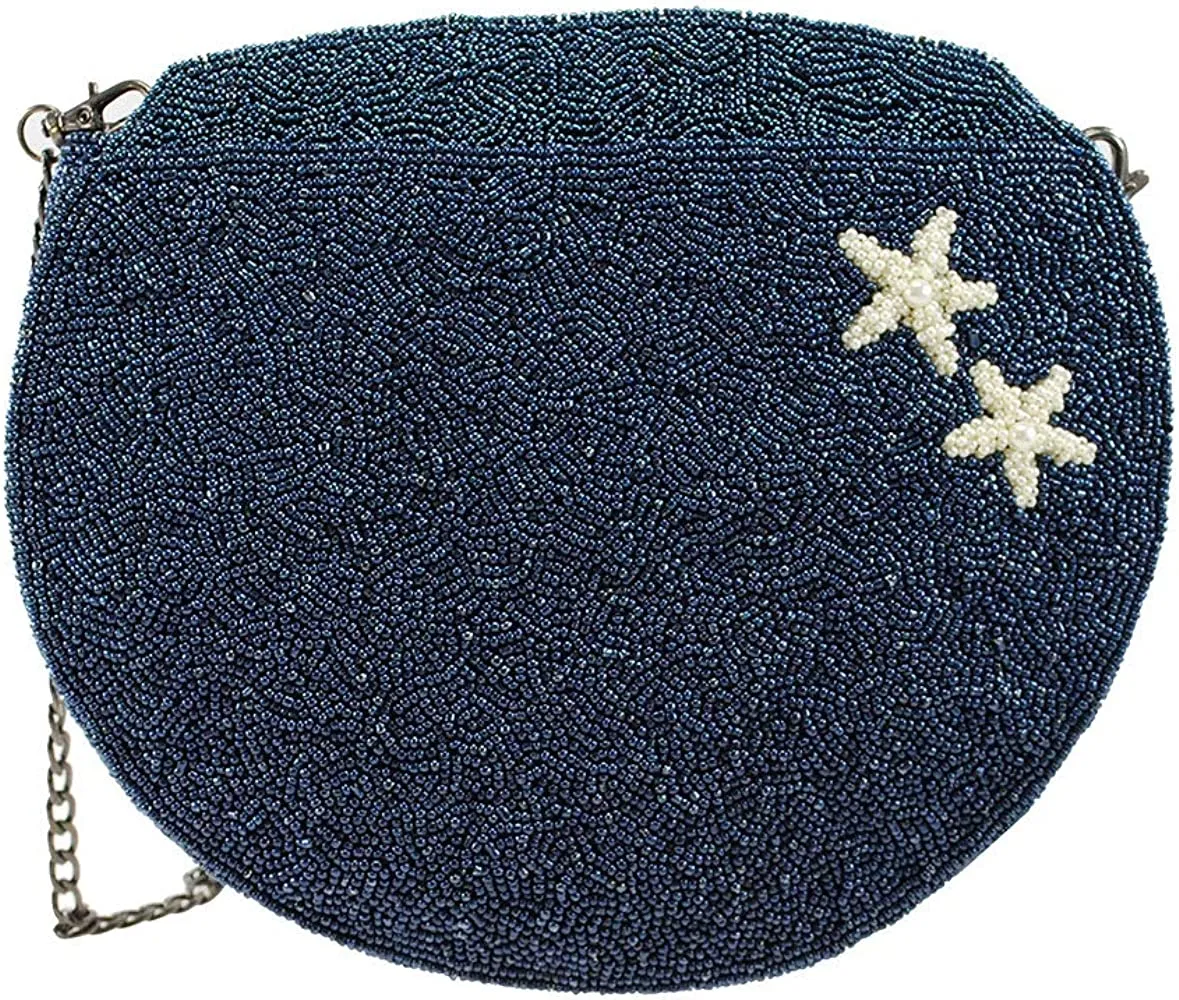 Mary Frances No Filter Fish Bowl Swim Blue Special Aqua Beaded Handbag Bag New
