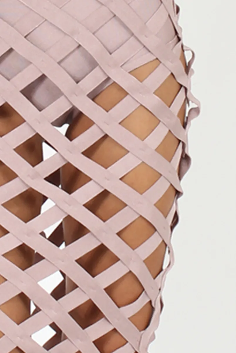 Mauve Cage Bandage Skirt - Karla