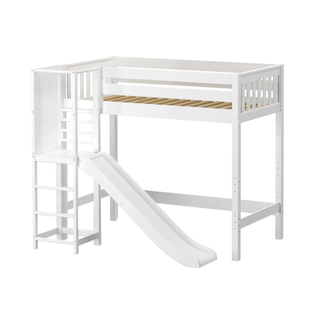 Maxtrix Twin High Loft Bed with Slide Platform