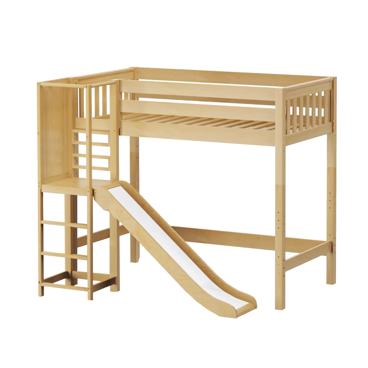 Maxtrix Twin High Loft Bed with Slide Platform