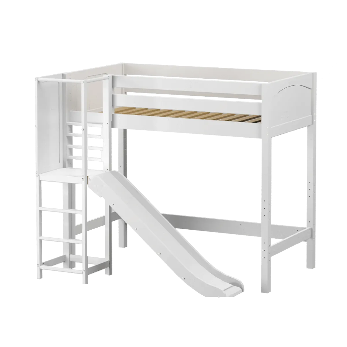 Maxtrix Twin High Loft Bed with Slide Platform