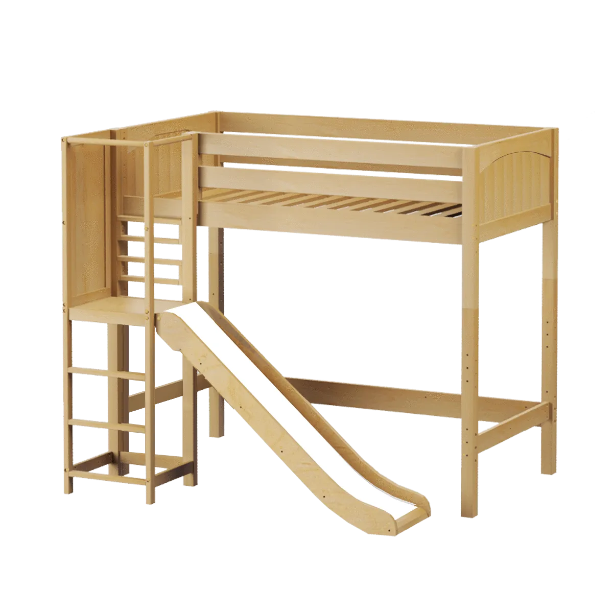 Maxtrix Twin High Loft Bed with Slide Platform