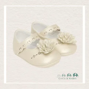 Mayoral: Mary Jane Newborn Shoes with Flower - Champagne (V4-32)