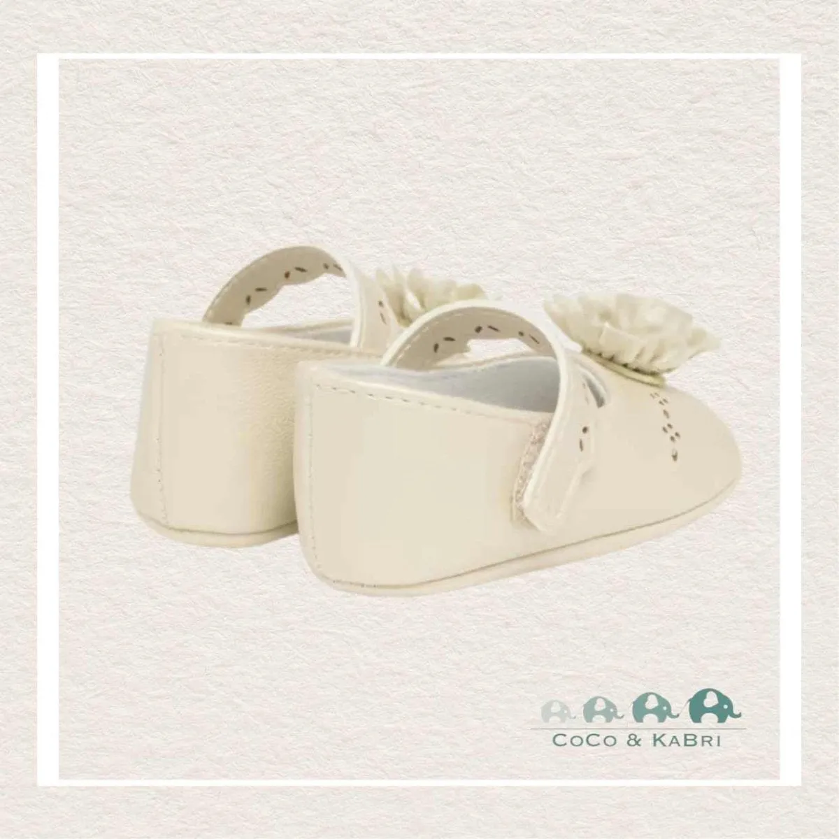Mayoral: Mary Jane Newborn Shoes with Flower - Champagne (V4-32)