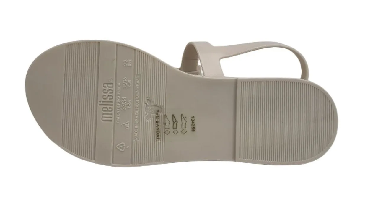 MELISSA Girl's Beige Black Slim Sandal #32399 5 NWT