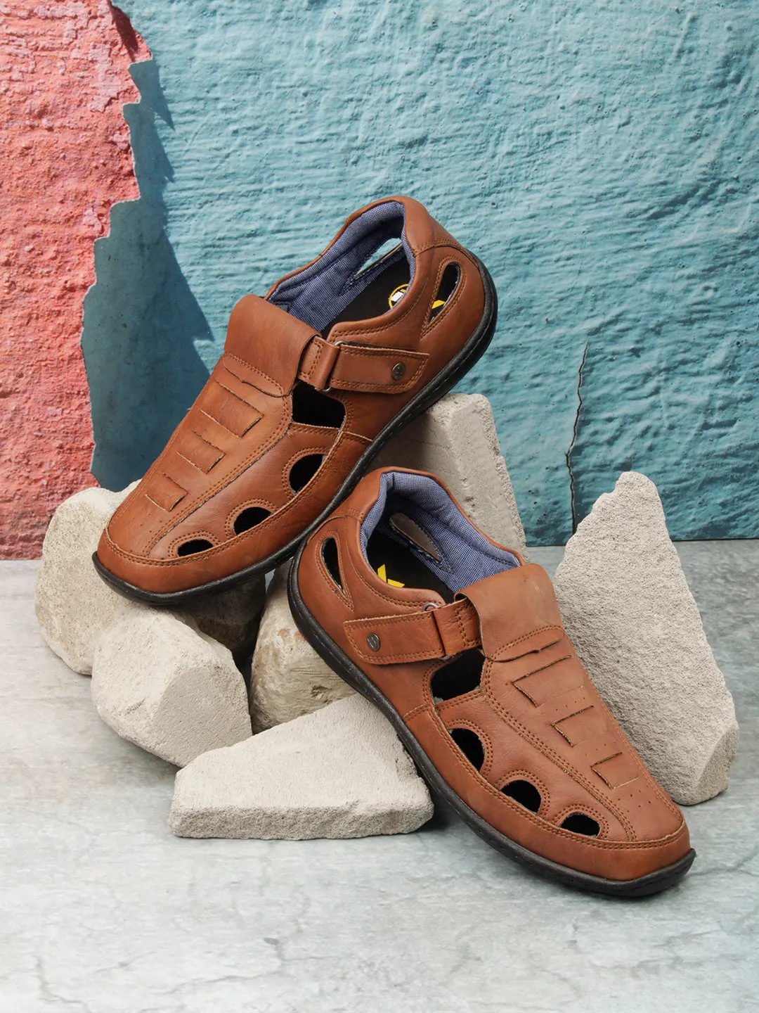 Men's Tan Roman Style Close Sandal (IX5004)