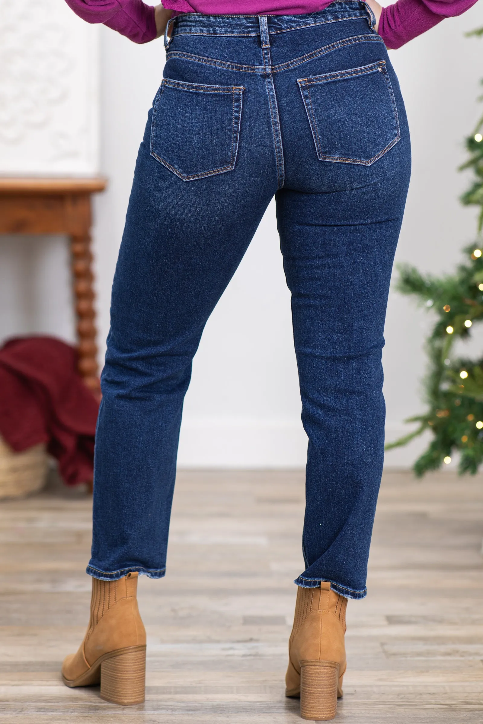 Mica High Wedge Straight Leg Jeans