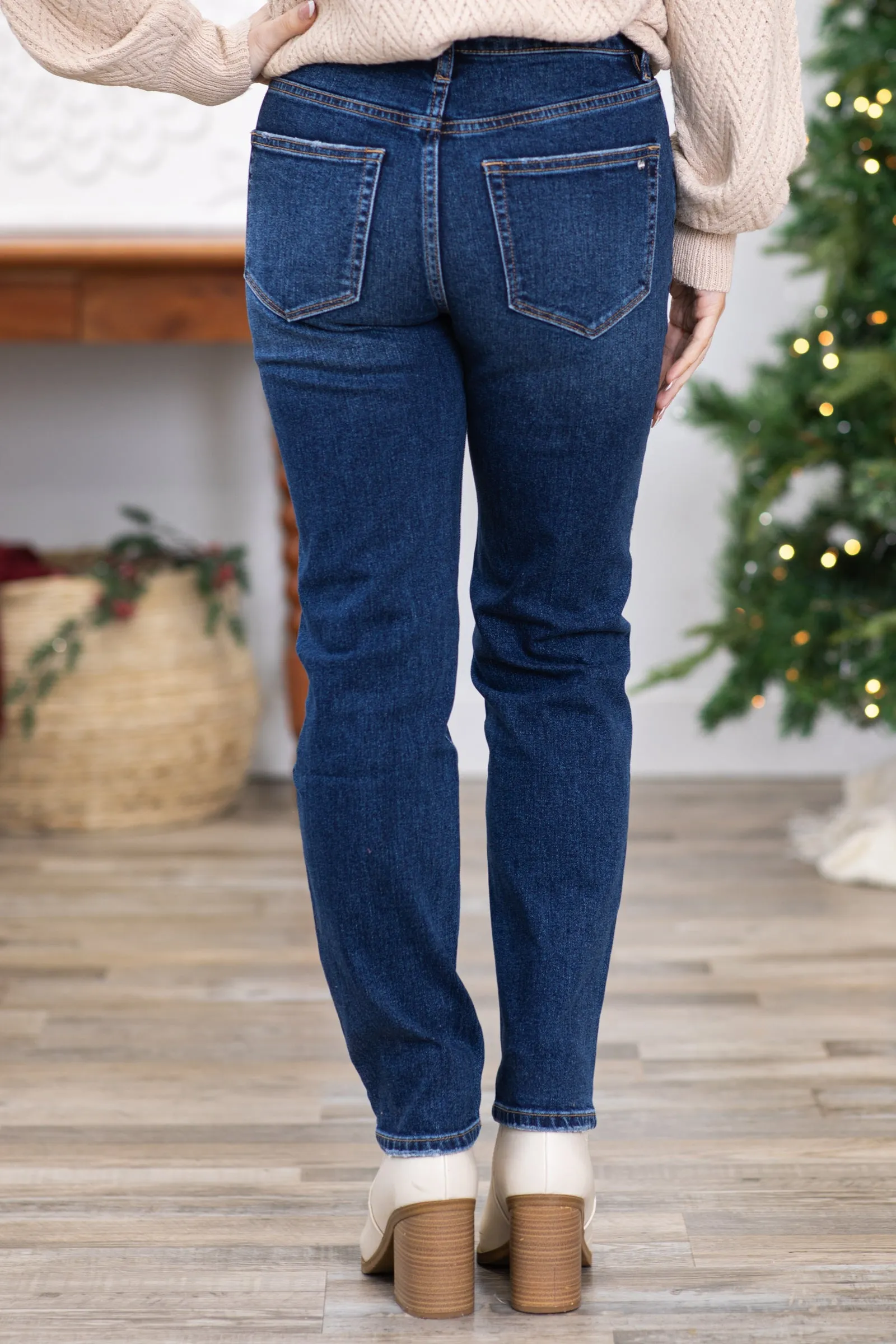Mica High Wedge Straight Leg Jeans