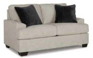 Mid Century Modern Platform Loveseat in Pebble