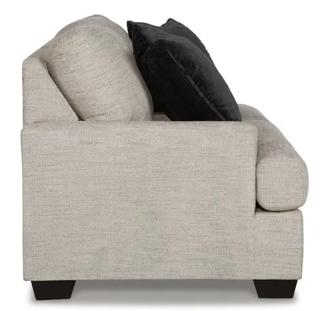 Mid Century Modern Platform Loveseat in Pebble