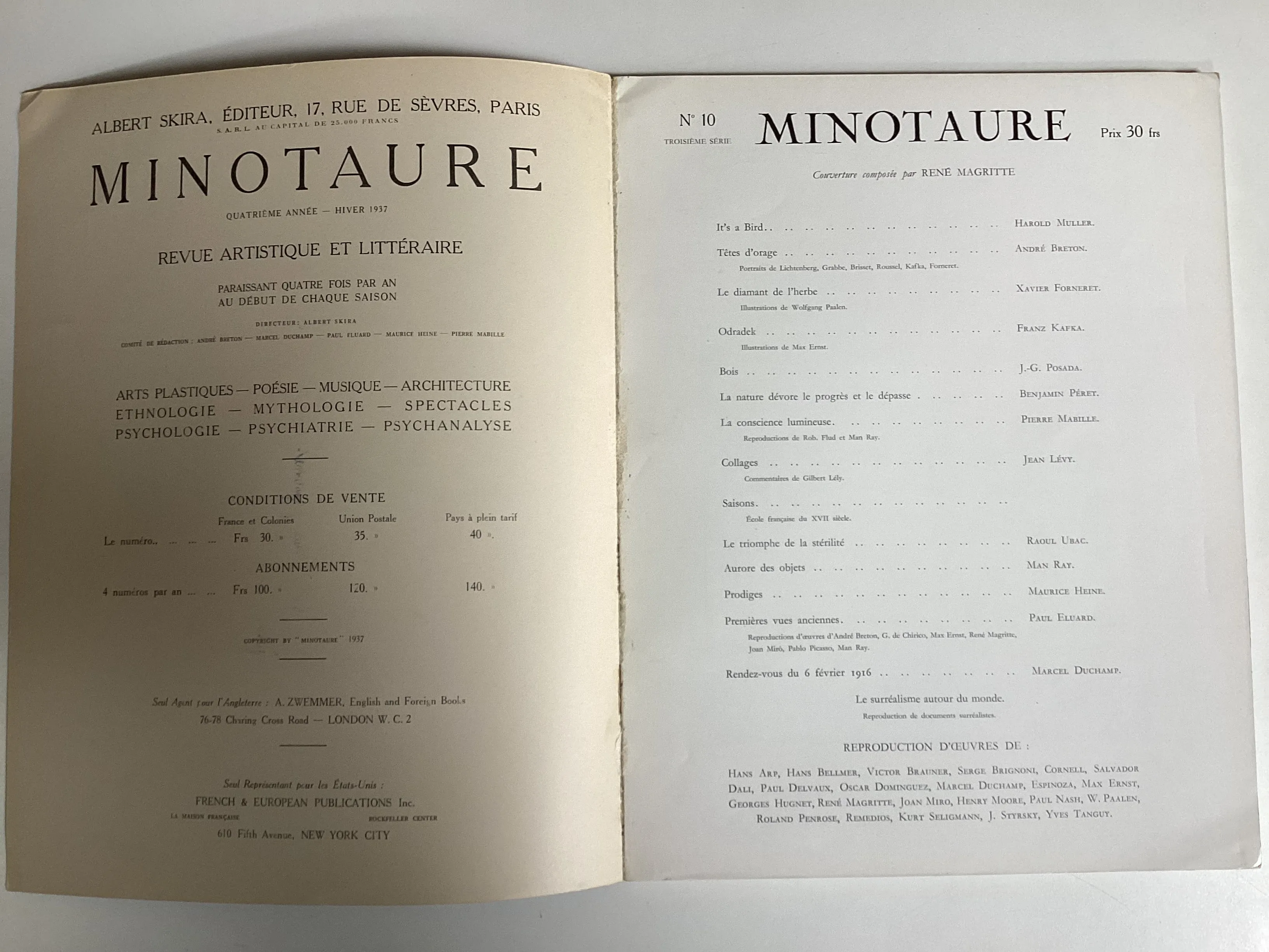 Minotaure Revue Artistique et Littéraire 1933-1939 complete set