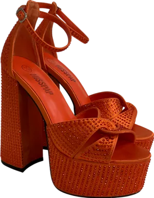 Misspap Orange Diamante Extreme Platform Heels UK 6 EU 39 👠