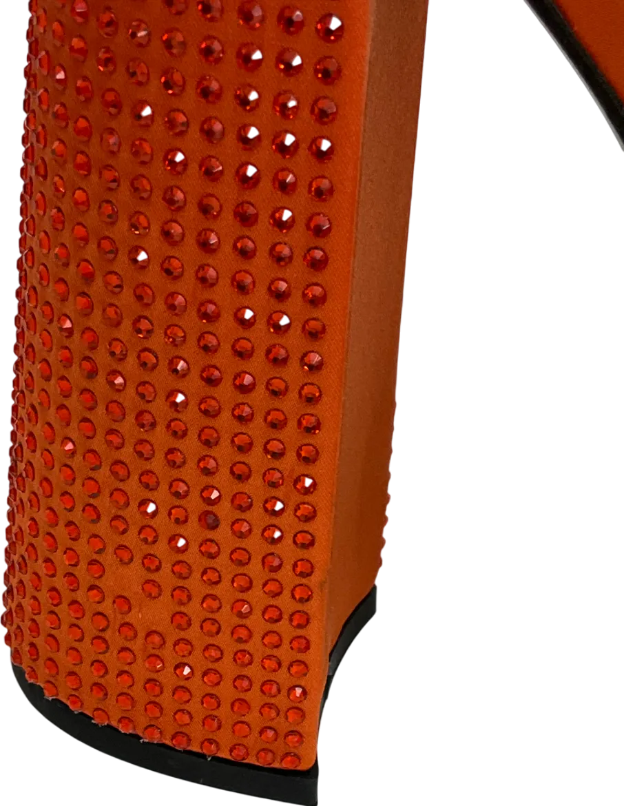 Misspap Orange Diamante Extreme Platform Heels UK 6 EU 39 👠