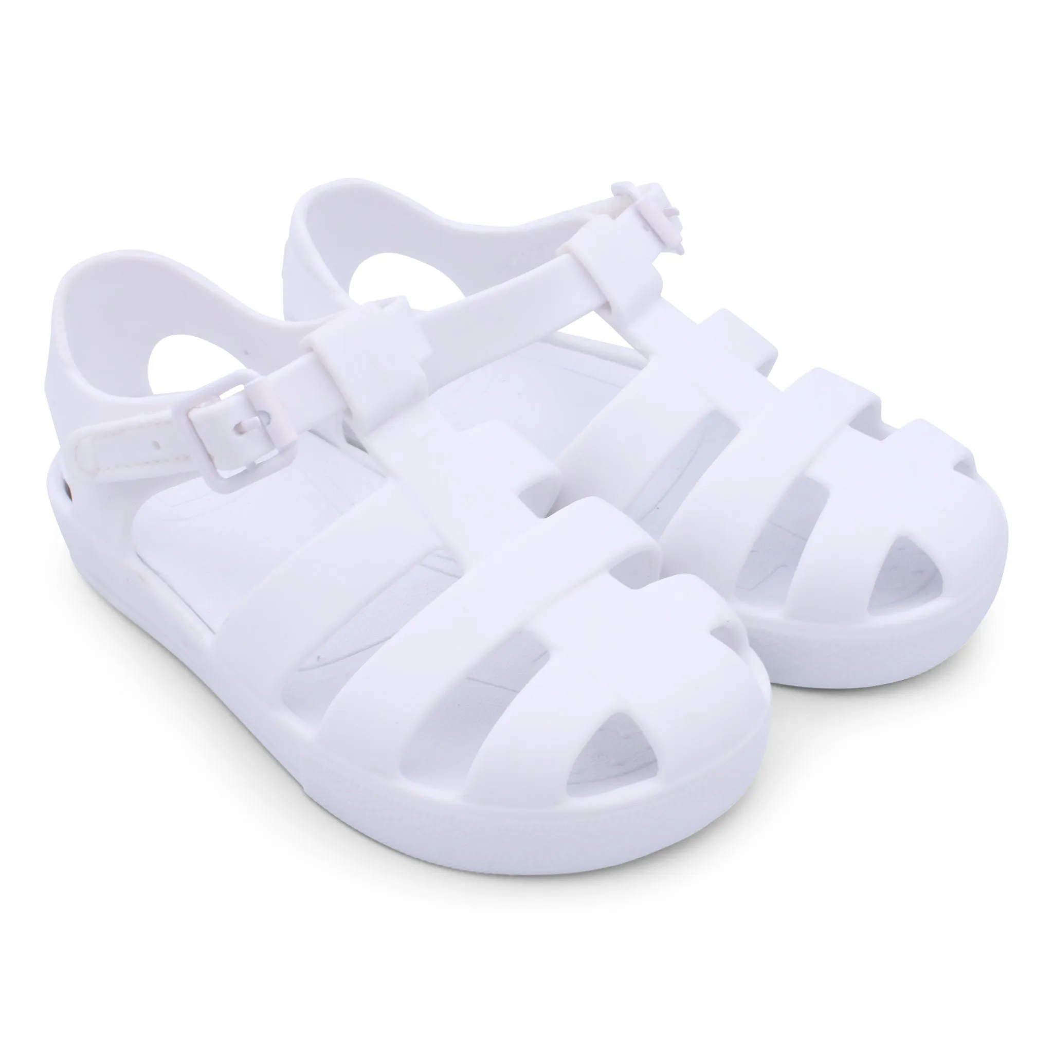 'Monaco' Unisex Matt White Jelly Sandals