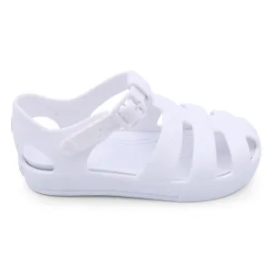 'Monaco' Unisex Matt White Jelly Sandals