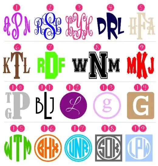 Monogram Decal - Personalized, Custom Decal - up to 6 inches