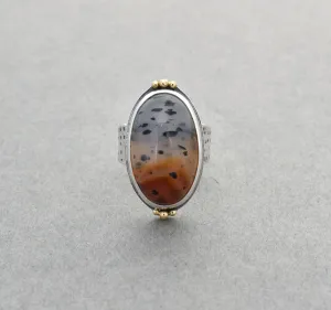 Montana Agate Ring. High Dome. Size 7.5