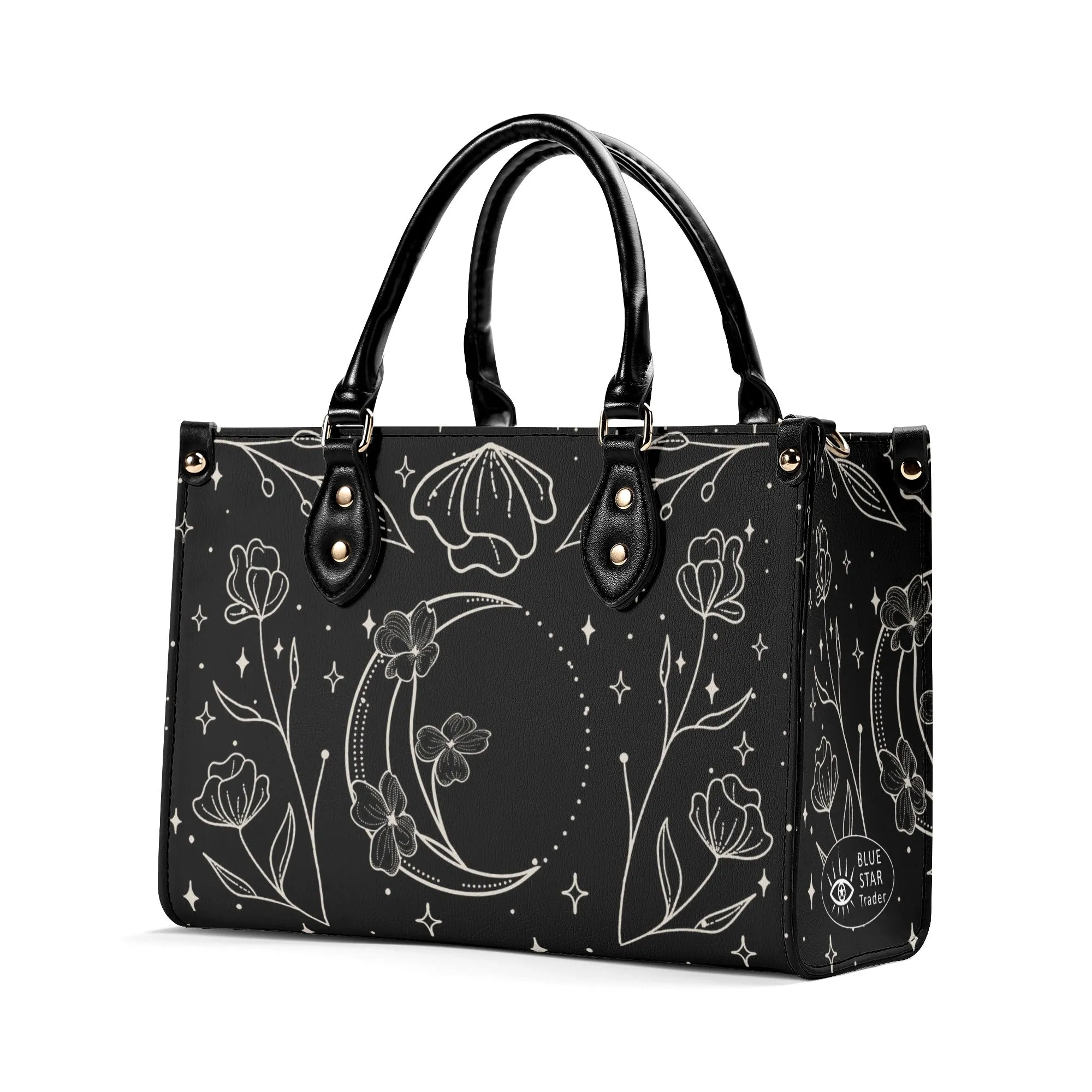 Moon Flowers #1 Luxury Womens PU Leather Handbag