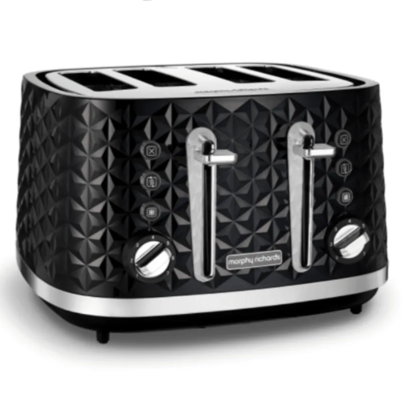 Morphy Richards Toaster 4 Slice Plastic Black 7 Heat Settings 1600W Vector