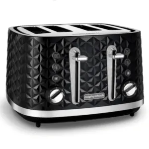 Morphy Richards Toaster 4 Slice Plastic Black 7 Heat Settings 1600W Vector