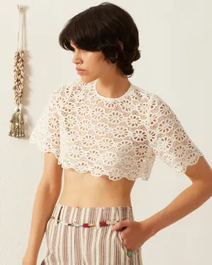 Nala Daisy Lace Cropped Top