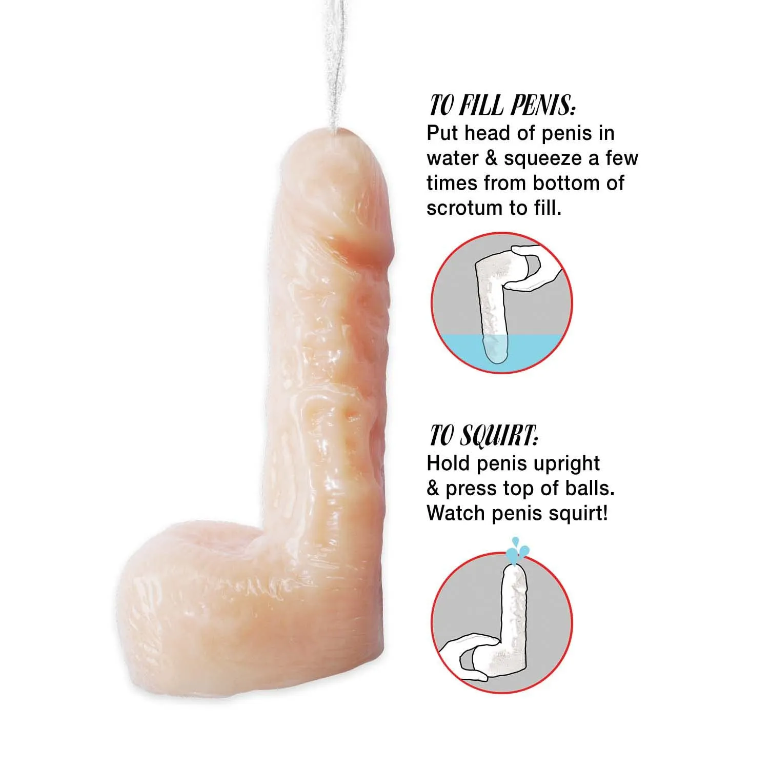 Natural Realskin Squirting Dildo 7 Inch - Vanilla