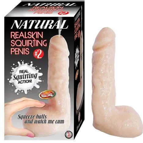 Natural Realskin Squirting Dildo 7 Inch - Vanilla