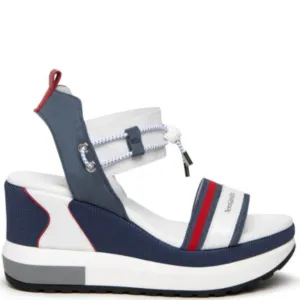 NeroGiardini Navy Blue Sporty Wedge Sandals