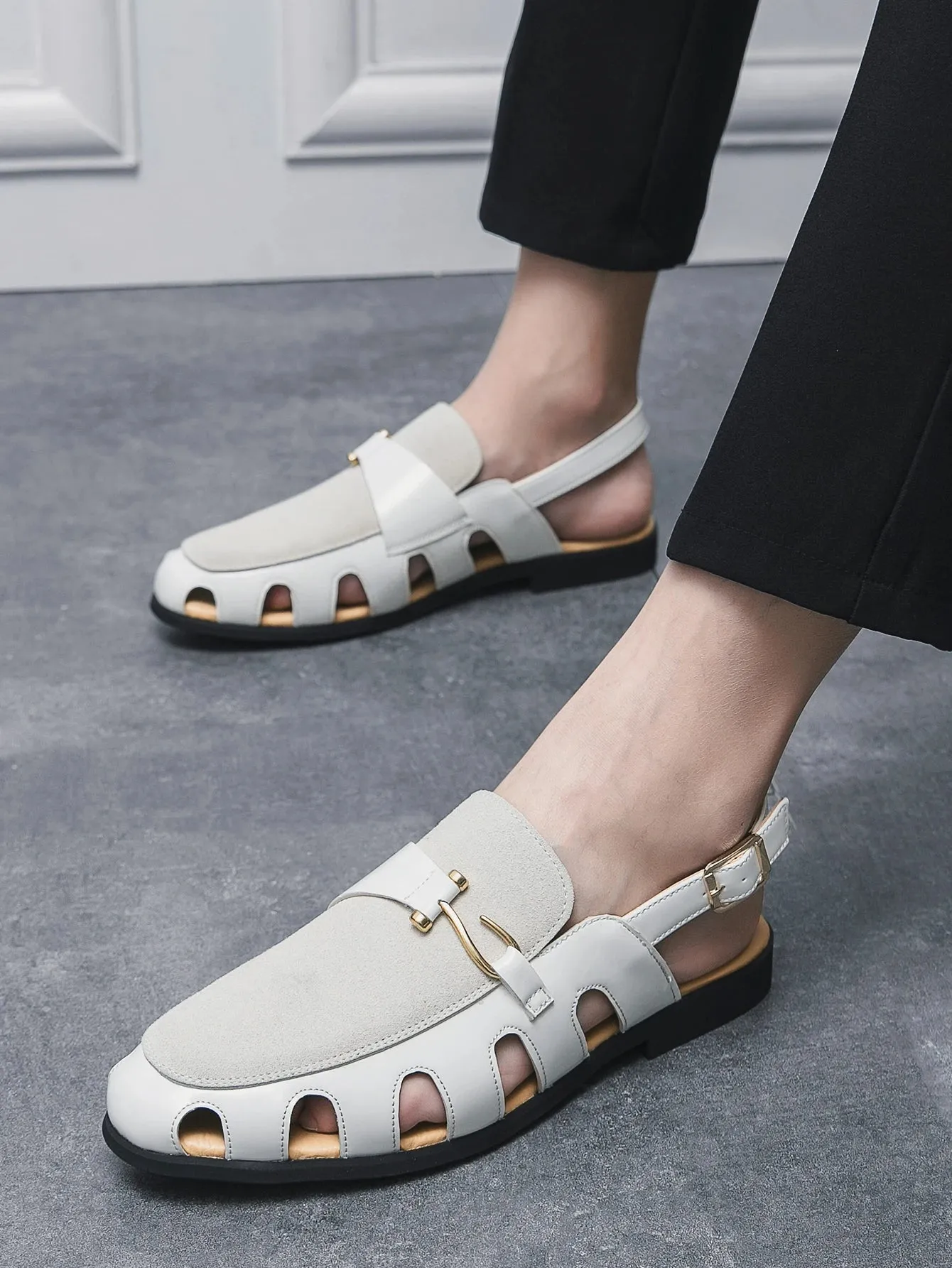 Neue Große Größe 46 Fischerledersandalen für Herren