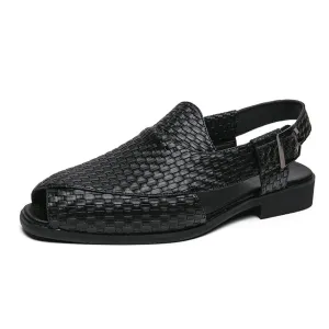 Neue Große Größe 46 Fischerledersandalen für Herren