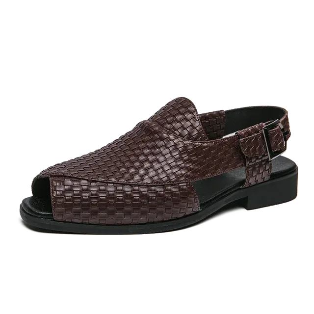 Neue Große Größe 46 Fischerledersandalen für Herren