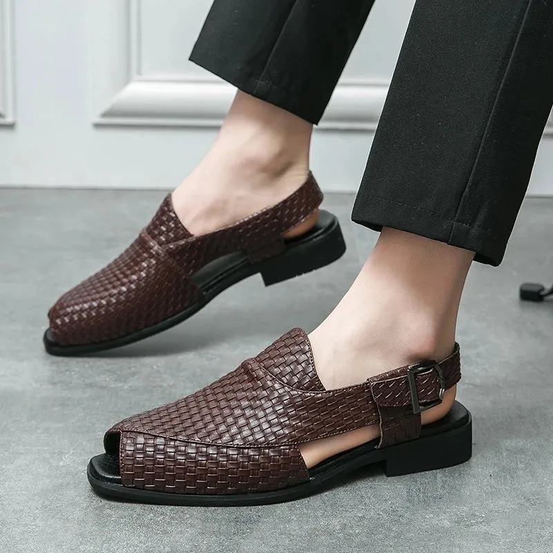 Neue Große Größe 46 Fischerledersandalen für Herren