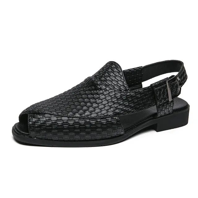 Neue Große Größe 46 Fischerledersandalen für Herren