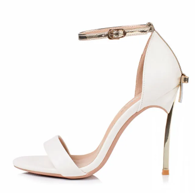 New Summer Carollabelly High Quality Sexy Women Sandals Pointed Toe Bowtie Thin High Heels Party Shoes Big Sizes 41