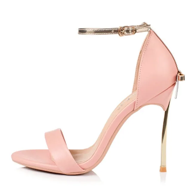 New Summer Carollabelly High Quality Sexy Women Sandals Pointed Toe Bowtie Thin High Heels Party Shoes Big Sizes 41