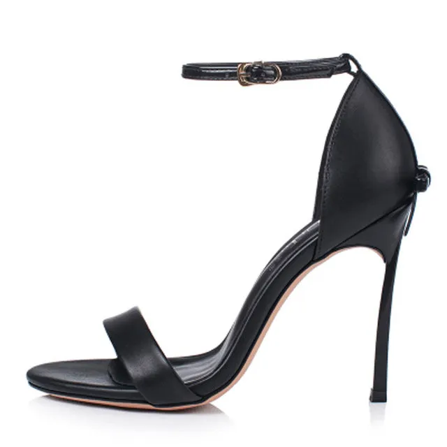New Summer Carollabelly High Quality Sexy Women Sandals Pointed Toe Bowtie Thin High Heels Party Shoes Big Sizes 41