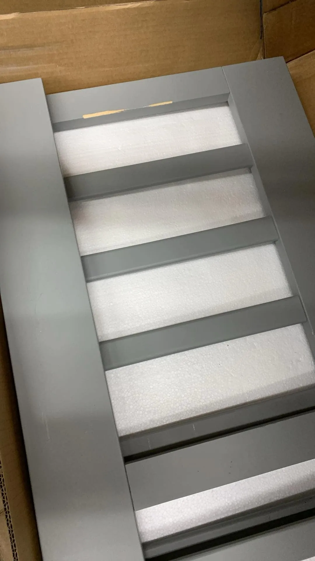 NIB! Harriet Bee Twin Floor Platform Bed with Fence Grey! Retails $370  NOTE: small spot on wood grey rubbed off from transport, could easily touch up